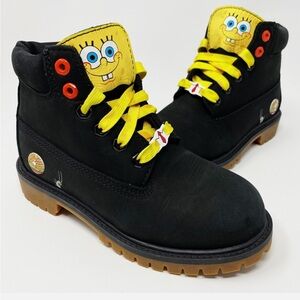 SpongeBob Black Boots with Yellow Laces toddler 10is